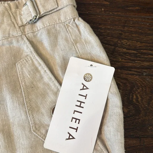 Athleta Voyager Linen Pant #586941 Natural Tan Size 12 - Picture 5 of 11